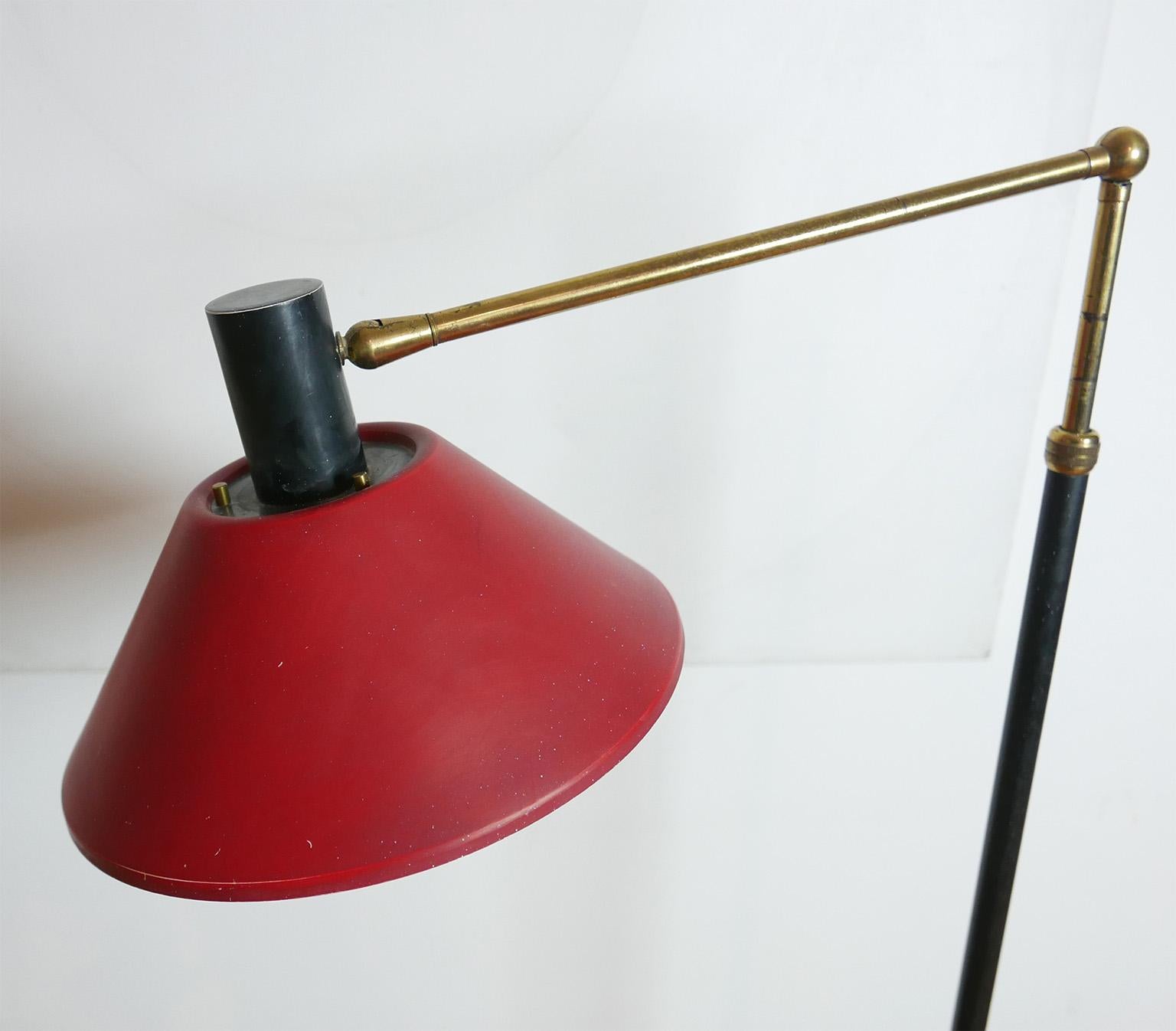 red floor lamp