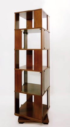 Mid-Century Modern Italian Revolving Bookcase, 1960s