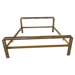 Mid-Century Modern Italian Romeo Rega Brass and Chrome Double Bed, 1970s