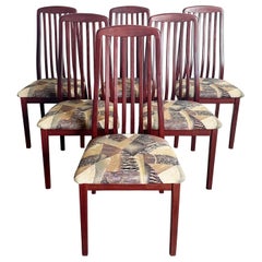 Mid Century Modern Italian Rosewood Dining Chairs by A. Sibau - Set of 6