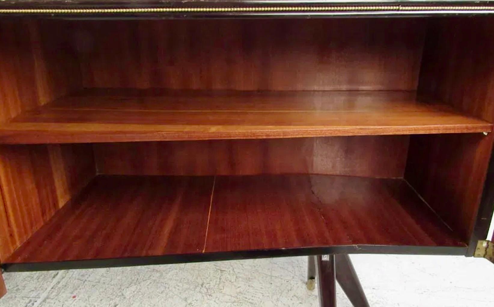 Mid-Century Modern Italian Rosewood Sideboard In Fair Condition For Sale In Brooklyn, NY