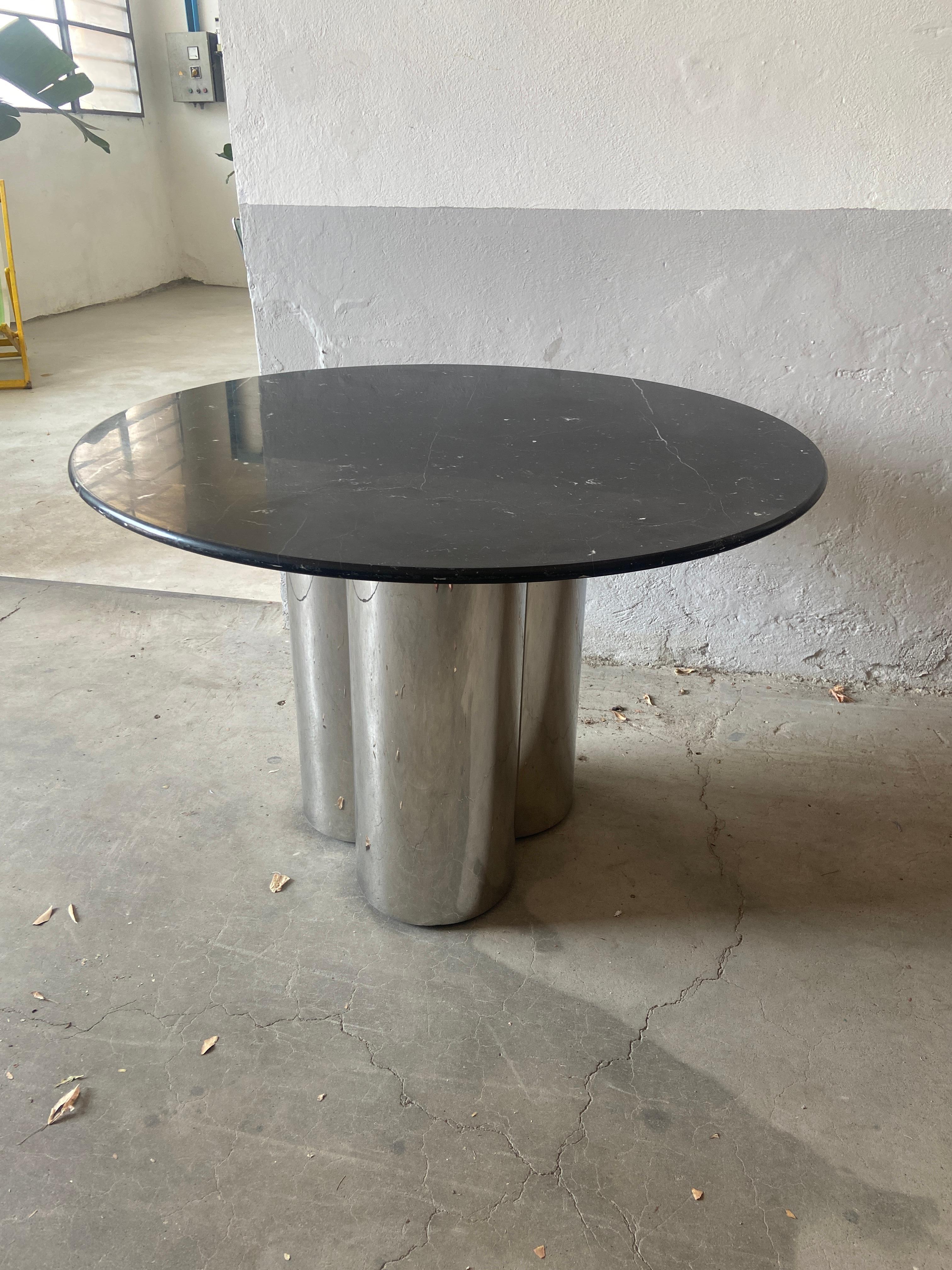 Mid-Century Modern Italian Round Table with 