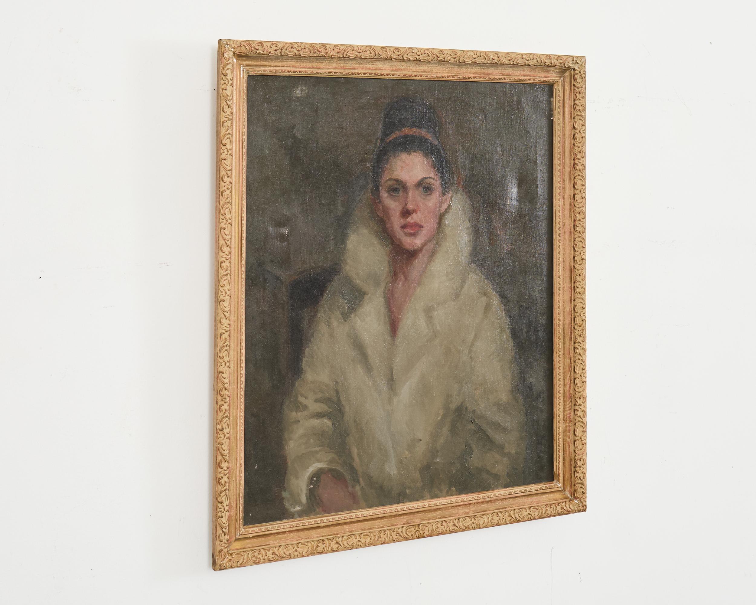 Moderne italienische Schule der Mitte des Jahrhunderts Porträt einer Dame (Moderne der Mitte des Jahrhunderts) im Angebot