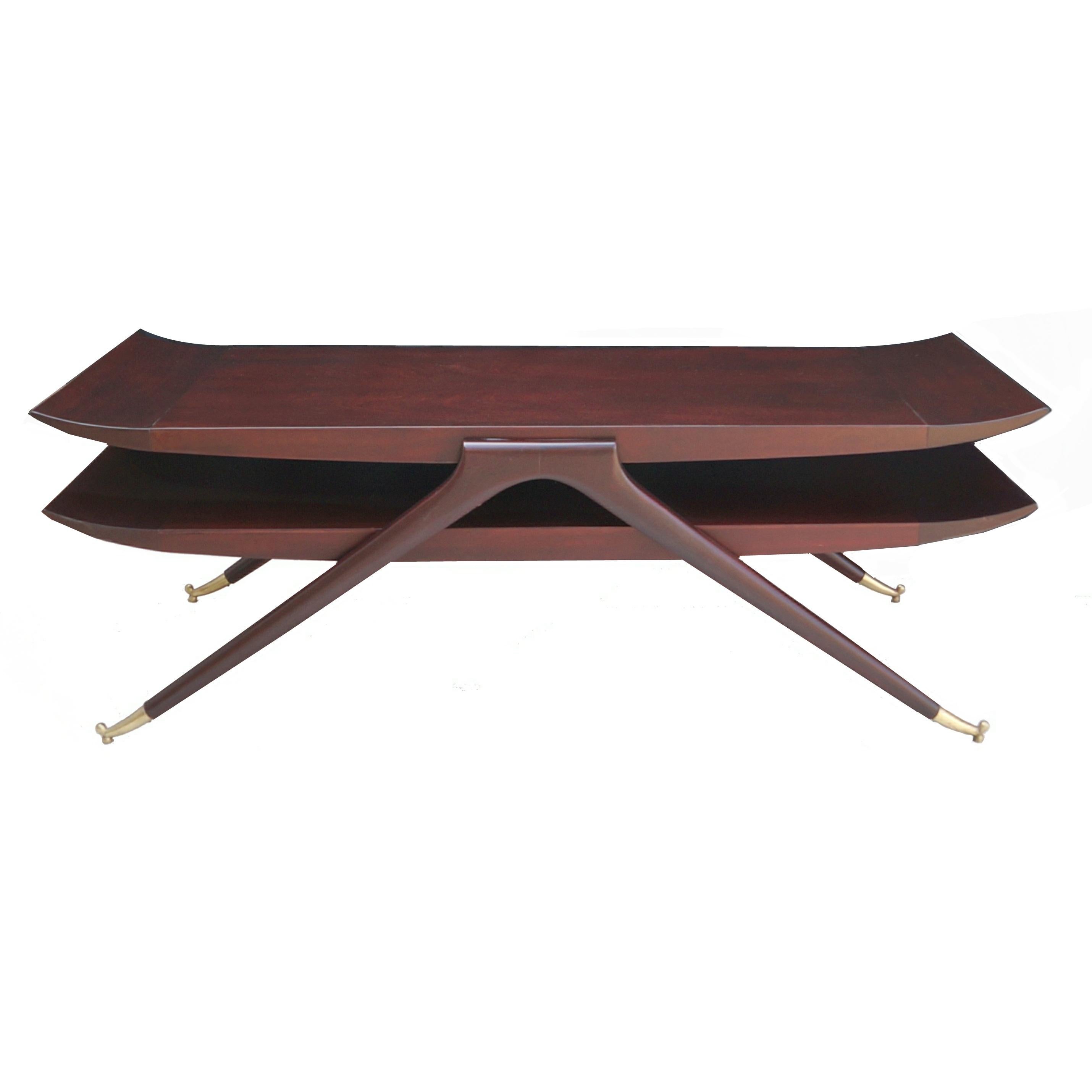 Mid-20th Century Mid-Century Modern Italian Sculptural Coffee Cocktail Table Attribute Ico Parisi For Sale