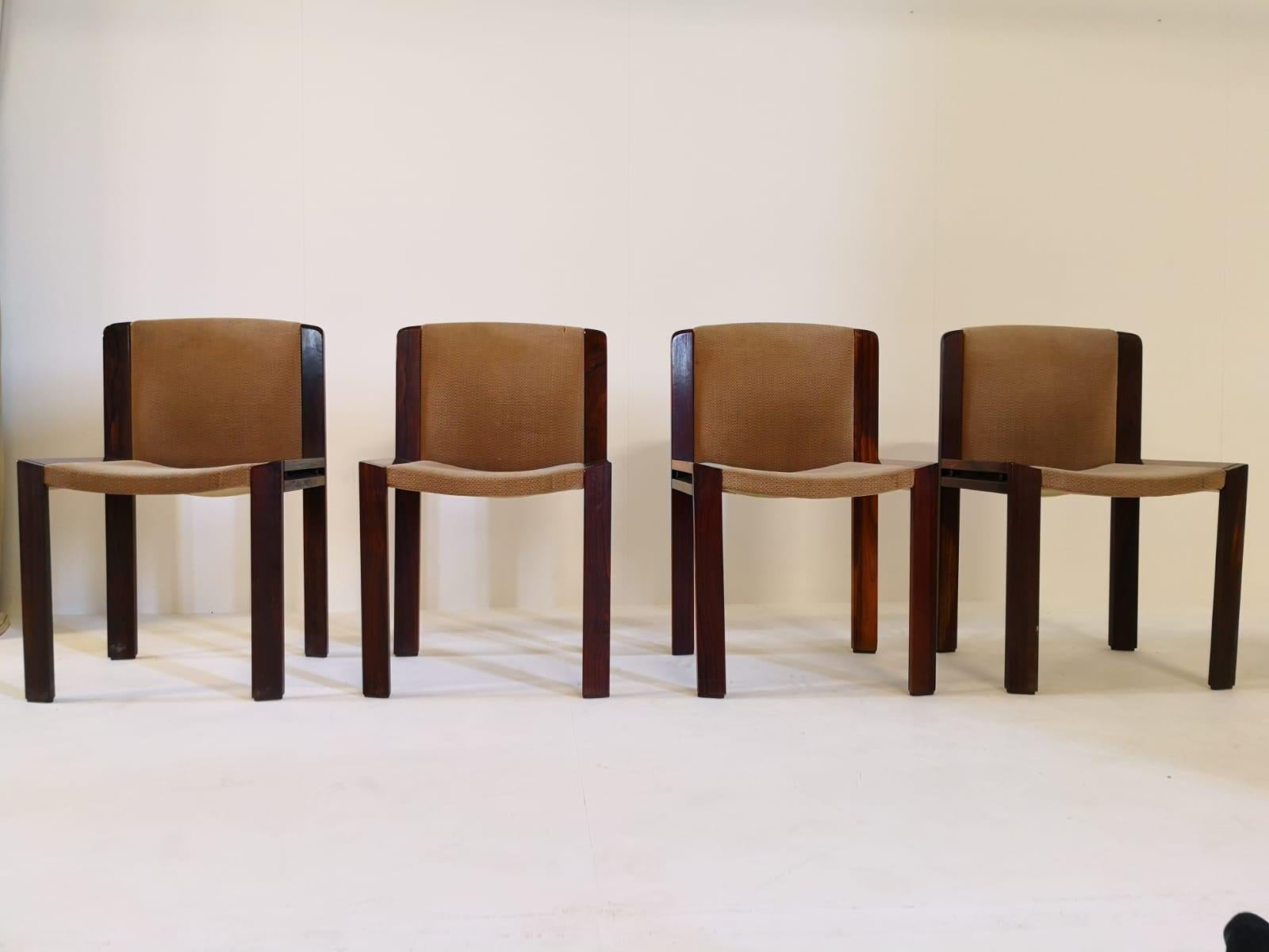 Mid-20th Century Mid-Century Modern Italian Set of 4 Chairs Model 300 by Joe Colombo, 1965