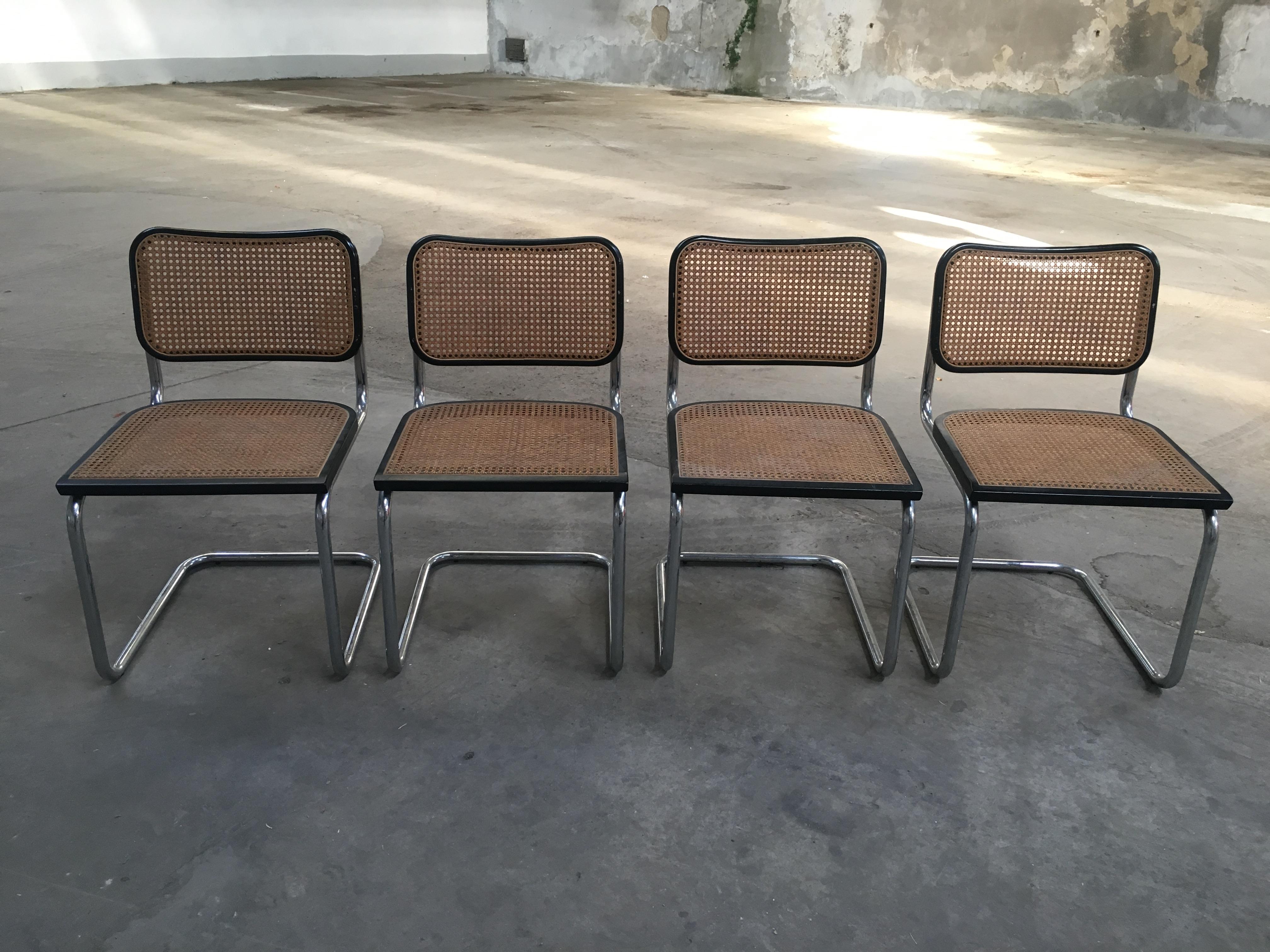 Mid-Century Modern Italian set of 4 chrome 