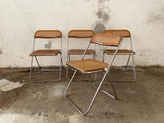 Mid-Century Modern Italian Set of 4 "Plia" Folding Chairs by Giancarlo Piretti