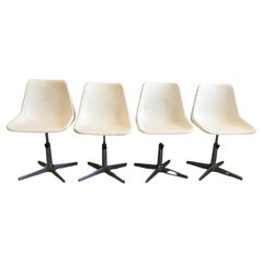 Mid-Century Modern Italian Set of 4 Robin Day Rotating Chairs, 1960s