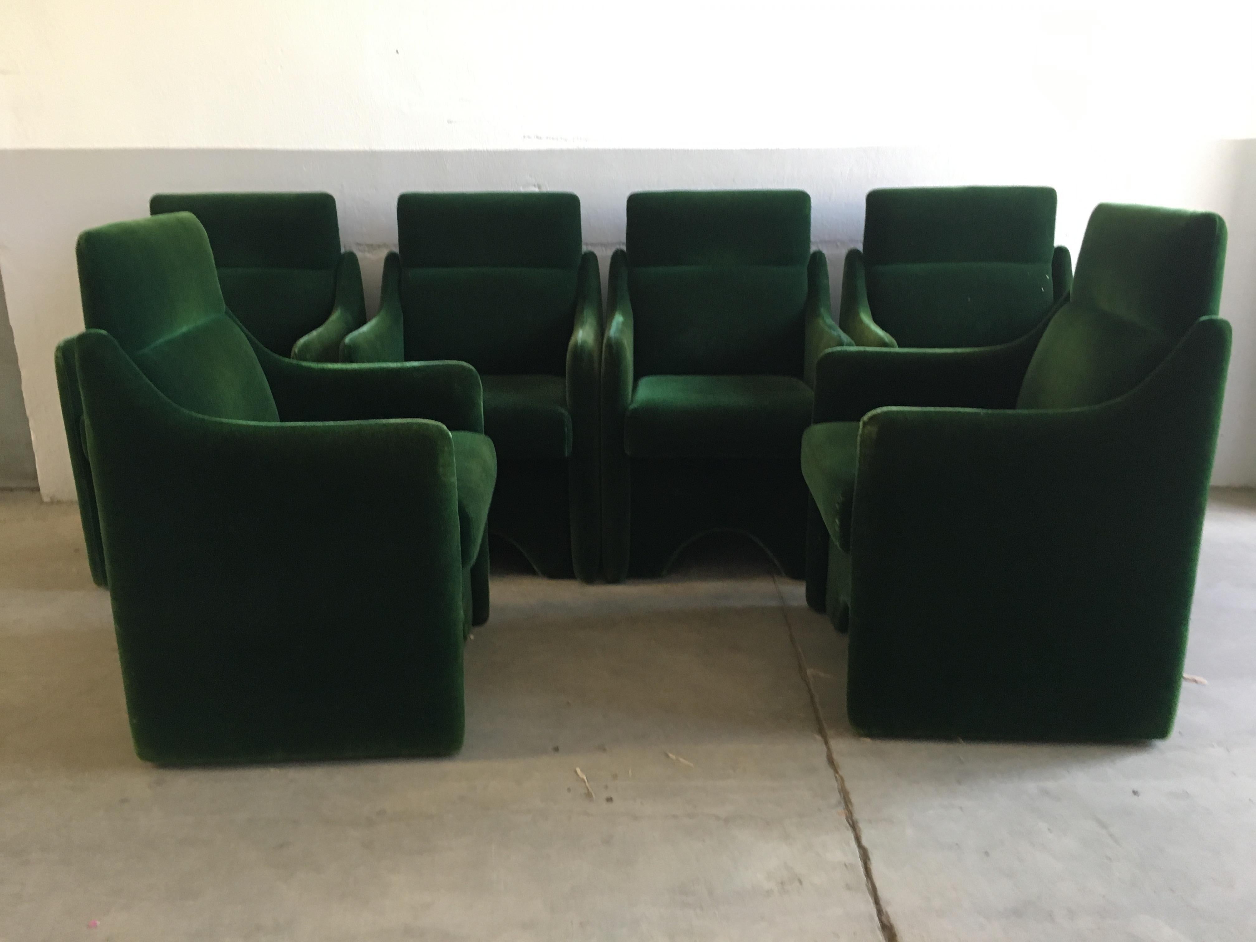 Mid-Century Modern Italian Set of 6 Armchairs by Caccia Dominioni for Azucena In Good Condition In Prato, IT