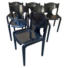 Mid-Century Modern Italian Set of 6 Chairs by Augusto Savini for Pozzi, 1960s