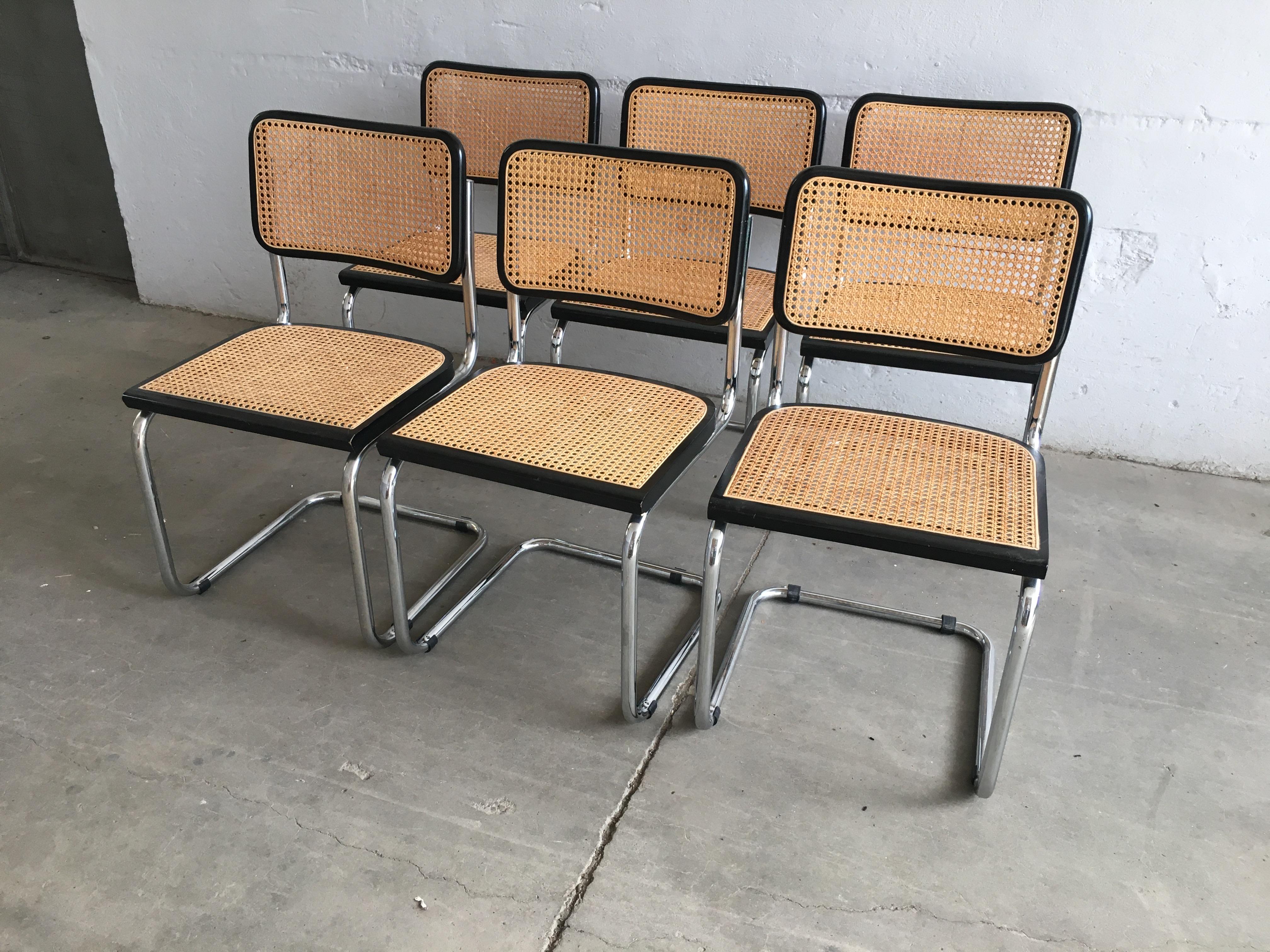 Mid-Century Modern Italian Set of 6 Chrome 