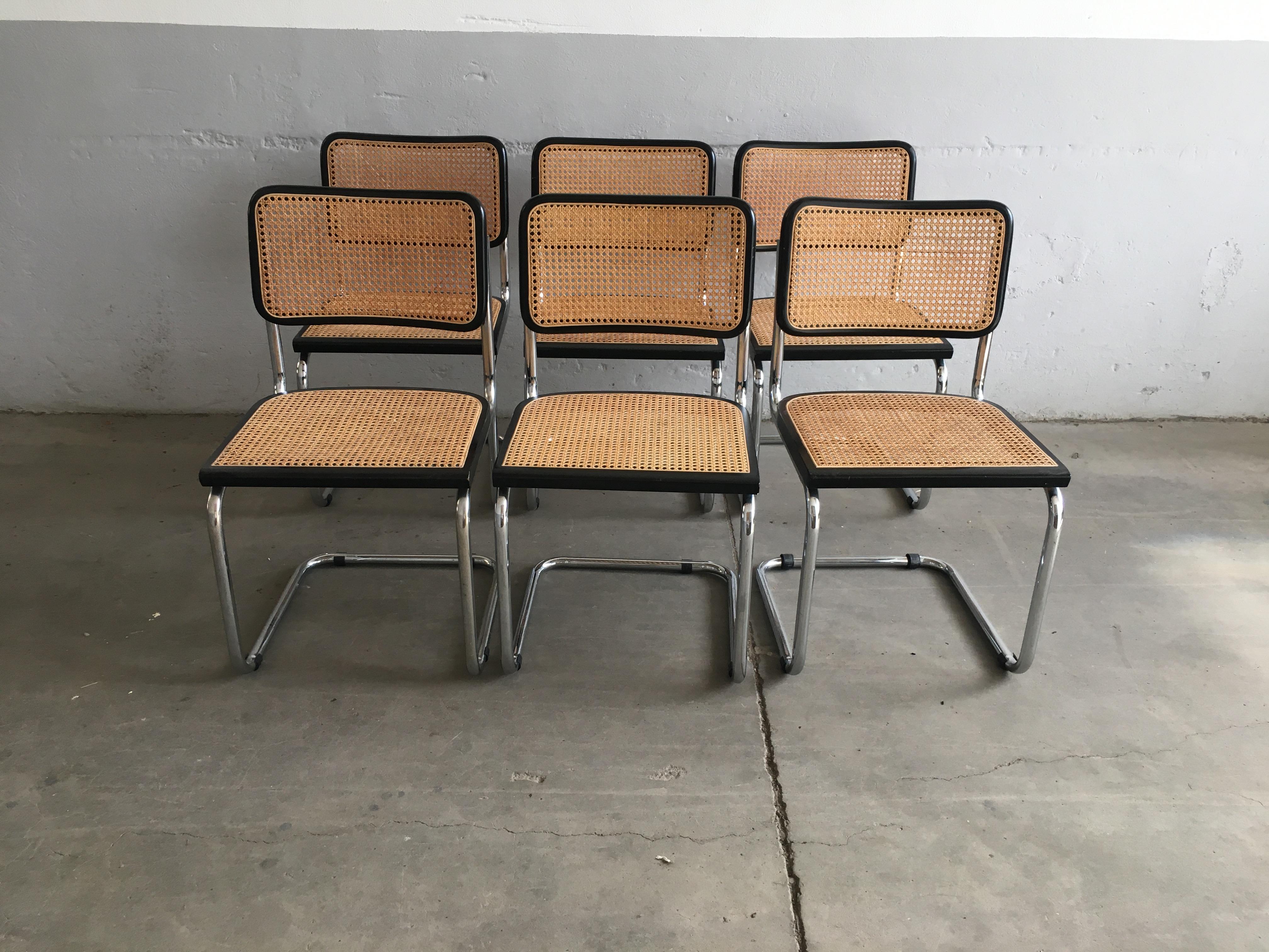 Mid-Century Modern Italian set of 6 chrome 
