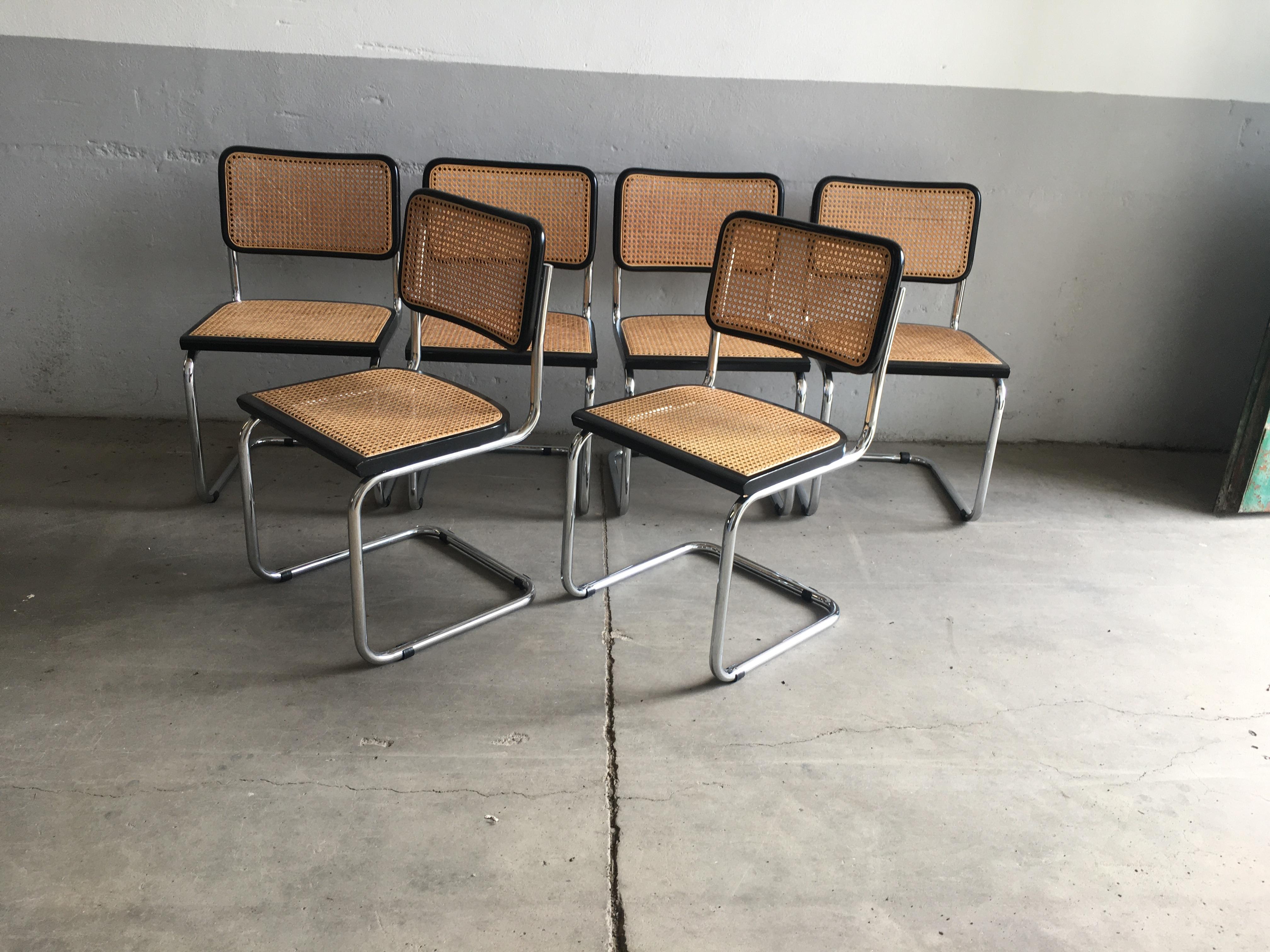 Mid-Century Modern Italian Set of 6 Chrome 