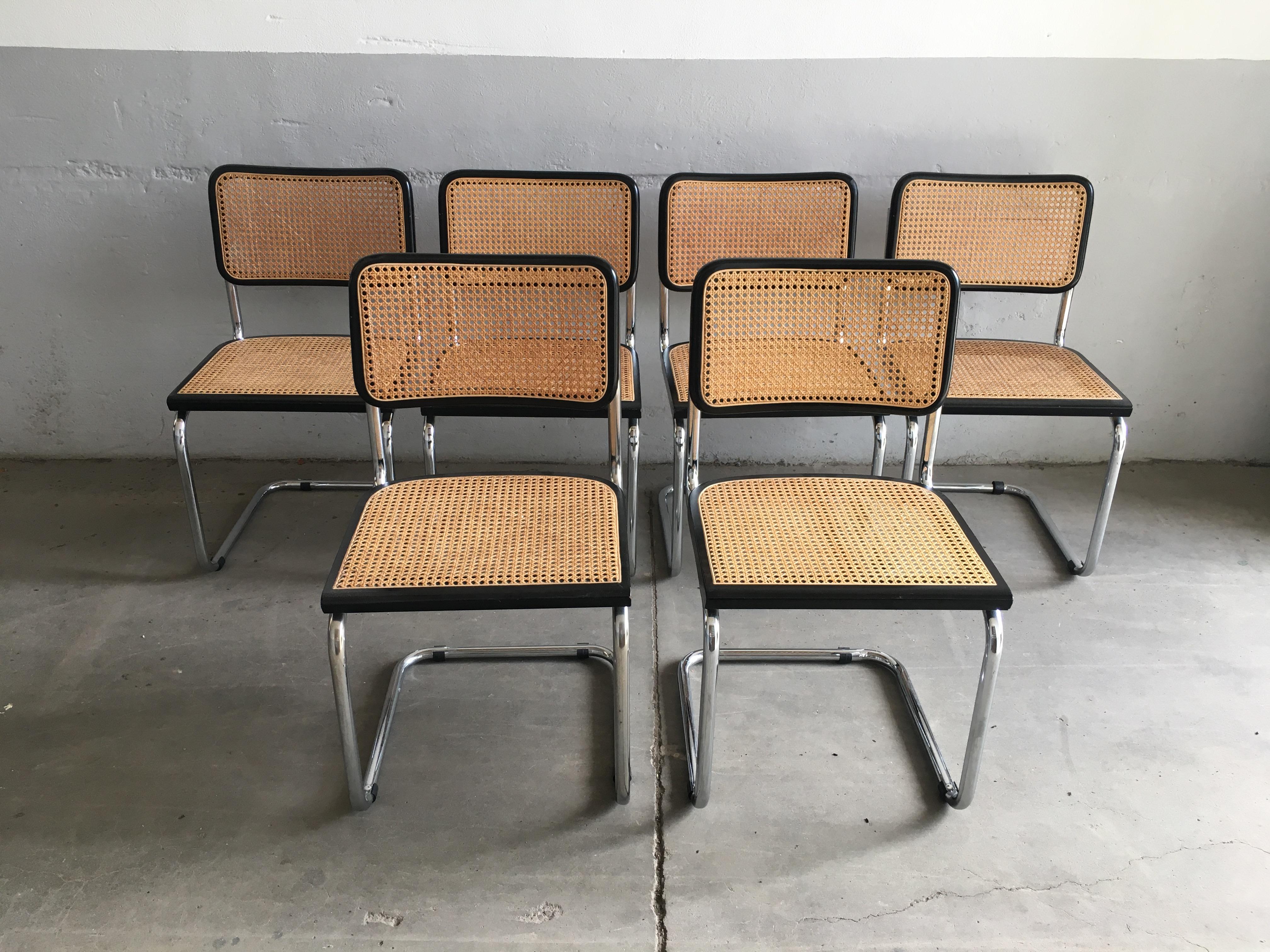Late 20th Century Mid-Century Modern Italian Set of 6 Chrome 