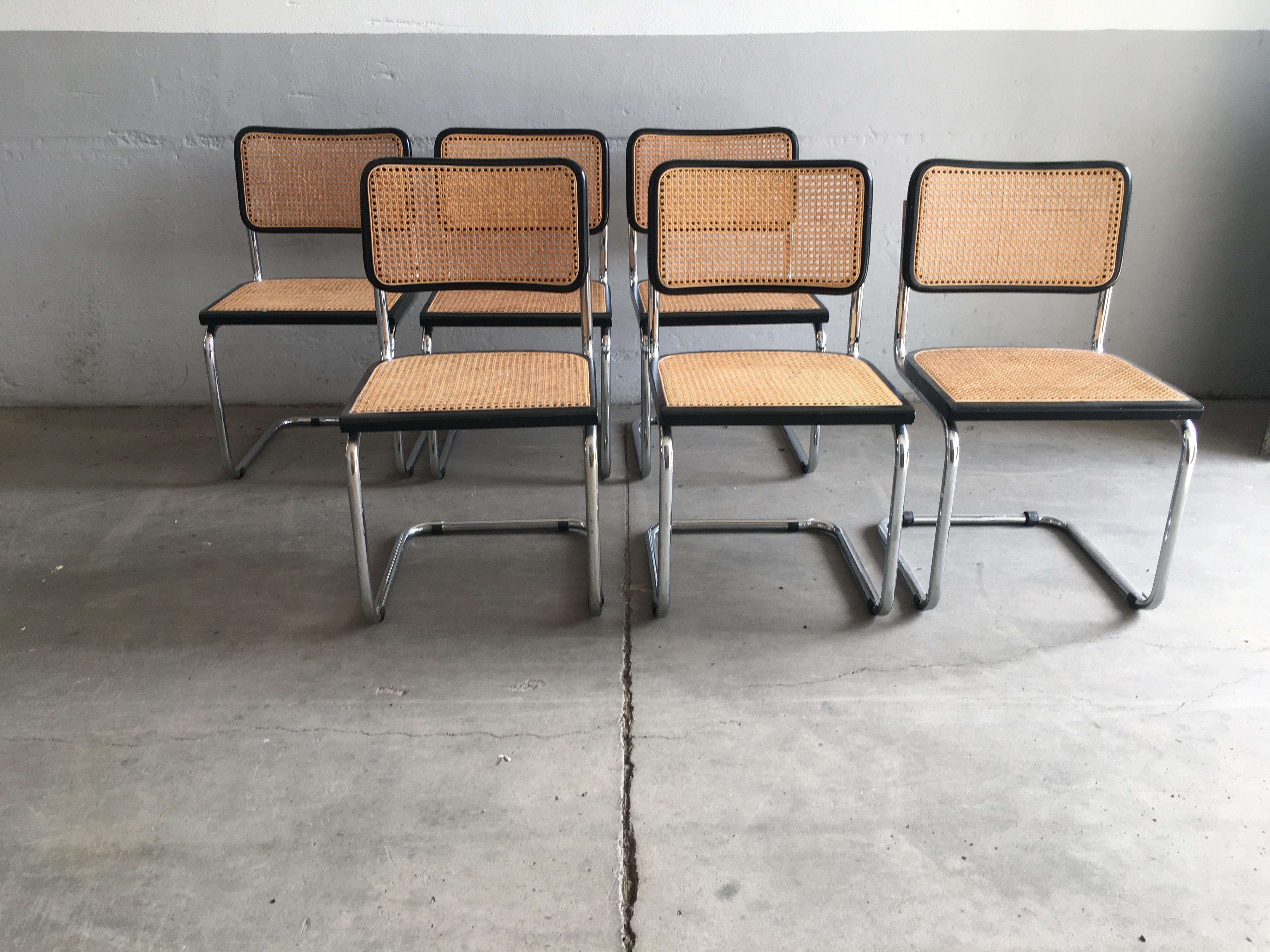 Mid-Century Modern Italian Set of 6 Chrome 