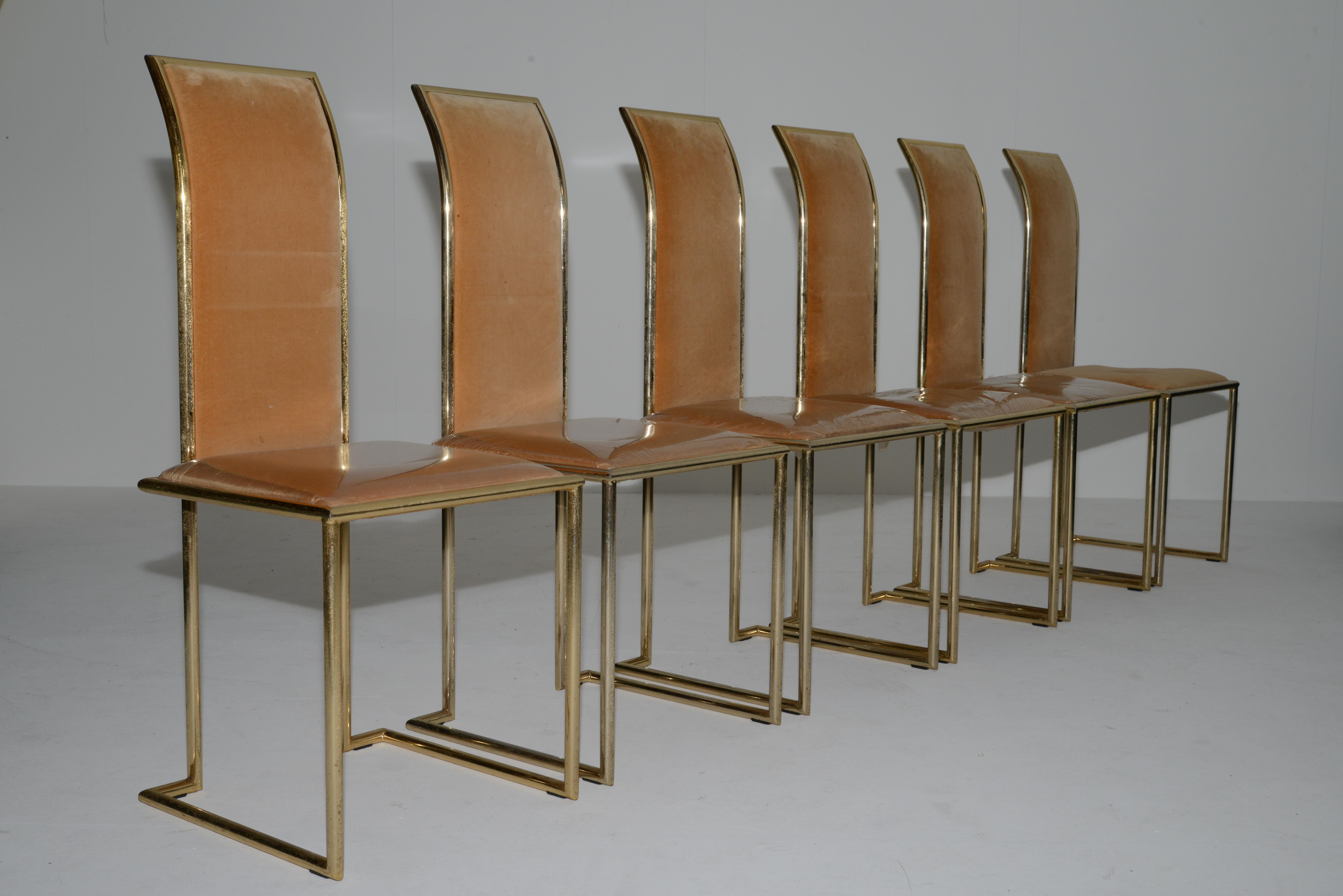 Mid-Century Modern Italian Set of 6 Dining Room Chairs by Pierre Cardin, 1980s 1
