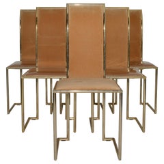 Mid-Century Modern Italian Set of 6 Dining Room Chairs by Pierre Cardin, 1980s