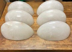 MidCentury Modern Italian Set of 6, Art Deco Style Large Alabaster Wall Sconces