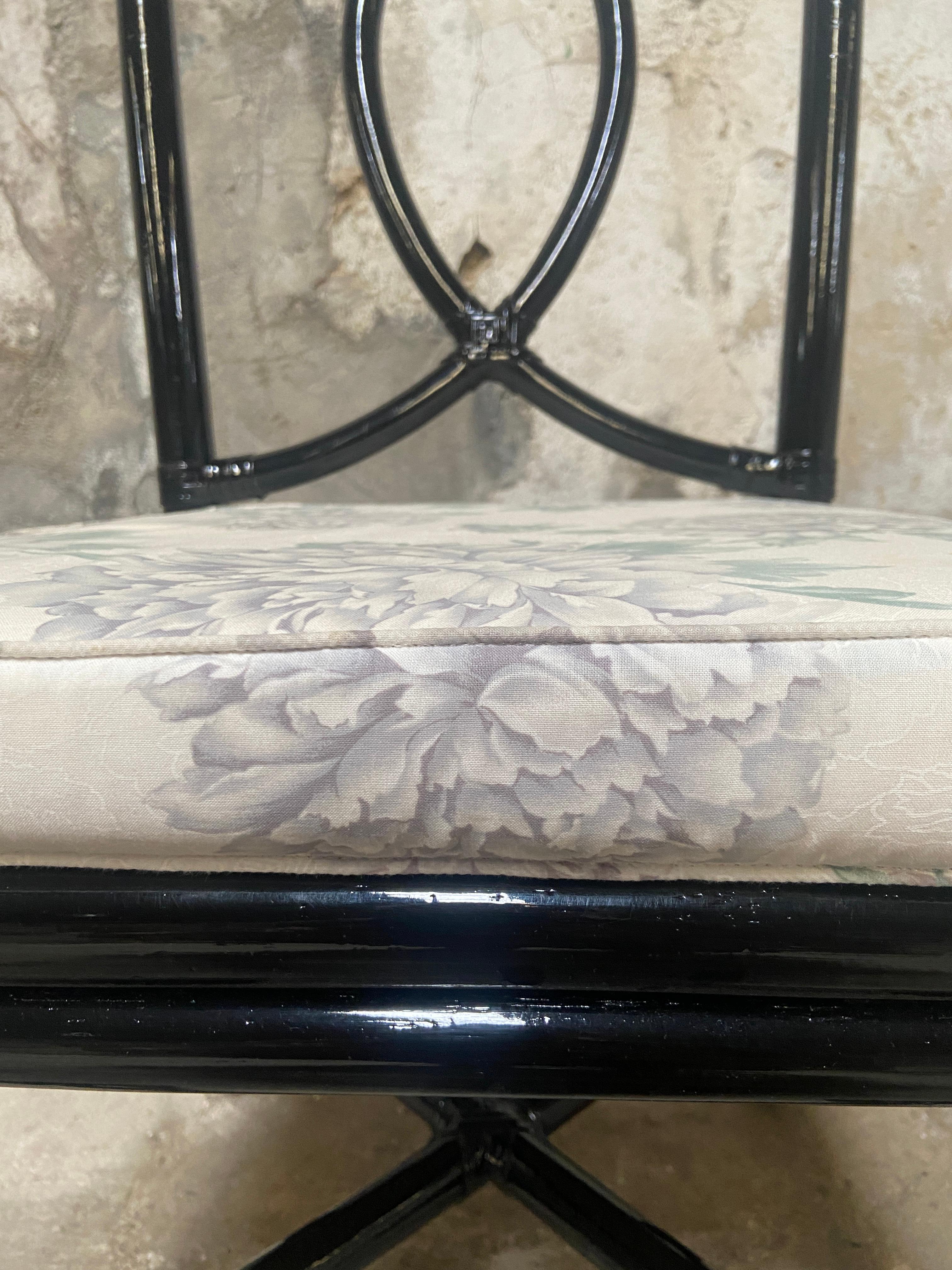 Ensemble de chaises italiennes modernes du milieu du siècle dernier en bambou peint en noir de Vivai del Sud en vente 8