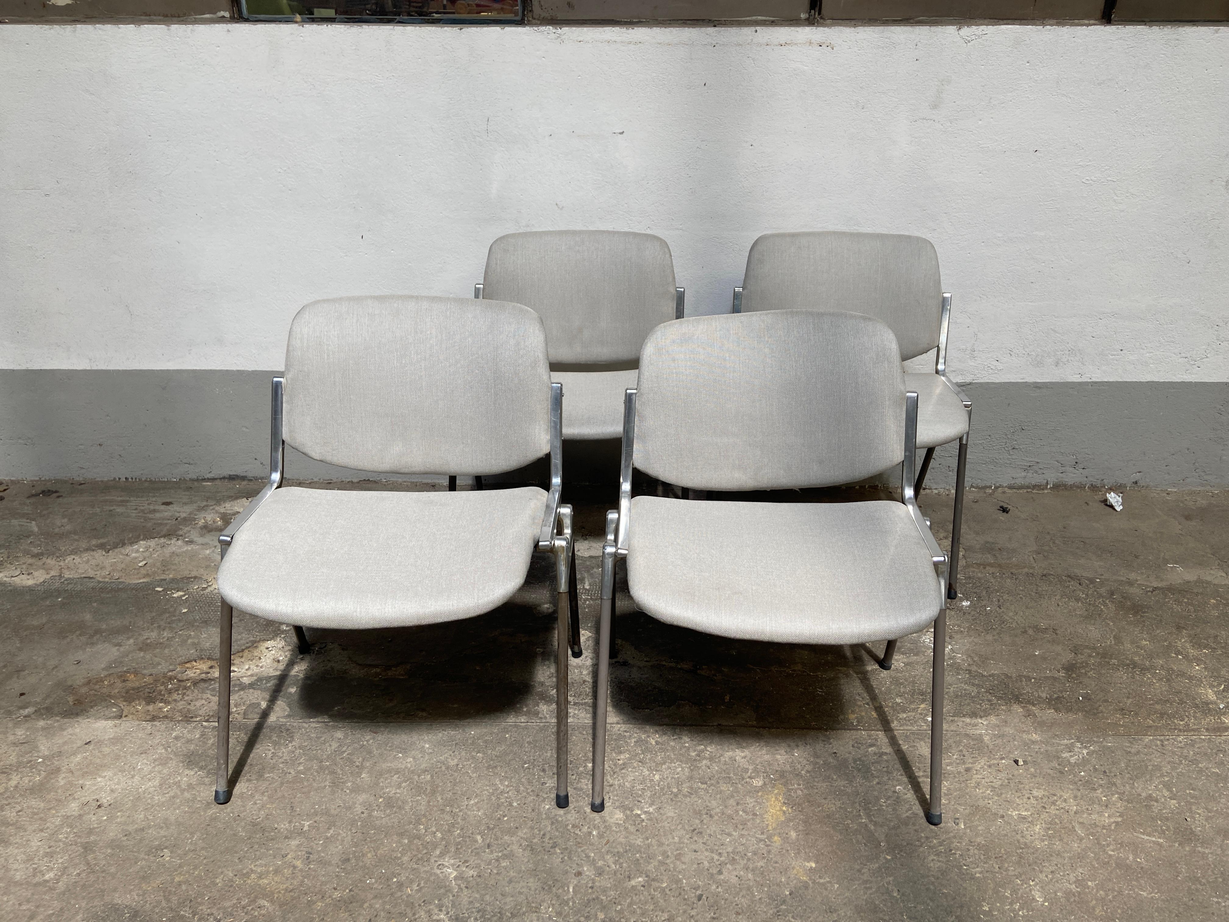 Mid-Century Modern Italian set of four DSC 106 chairs by Giancarlo Piretti for Anonima Castelli. 1960s.