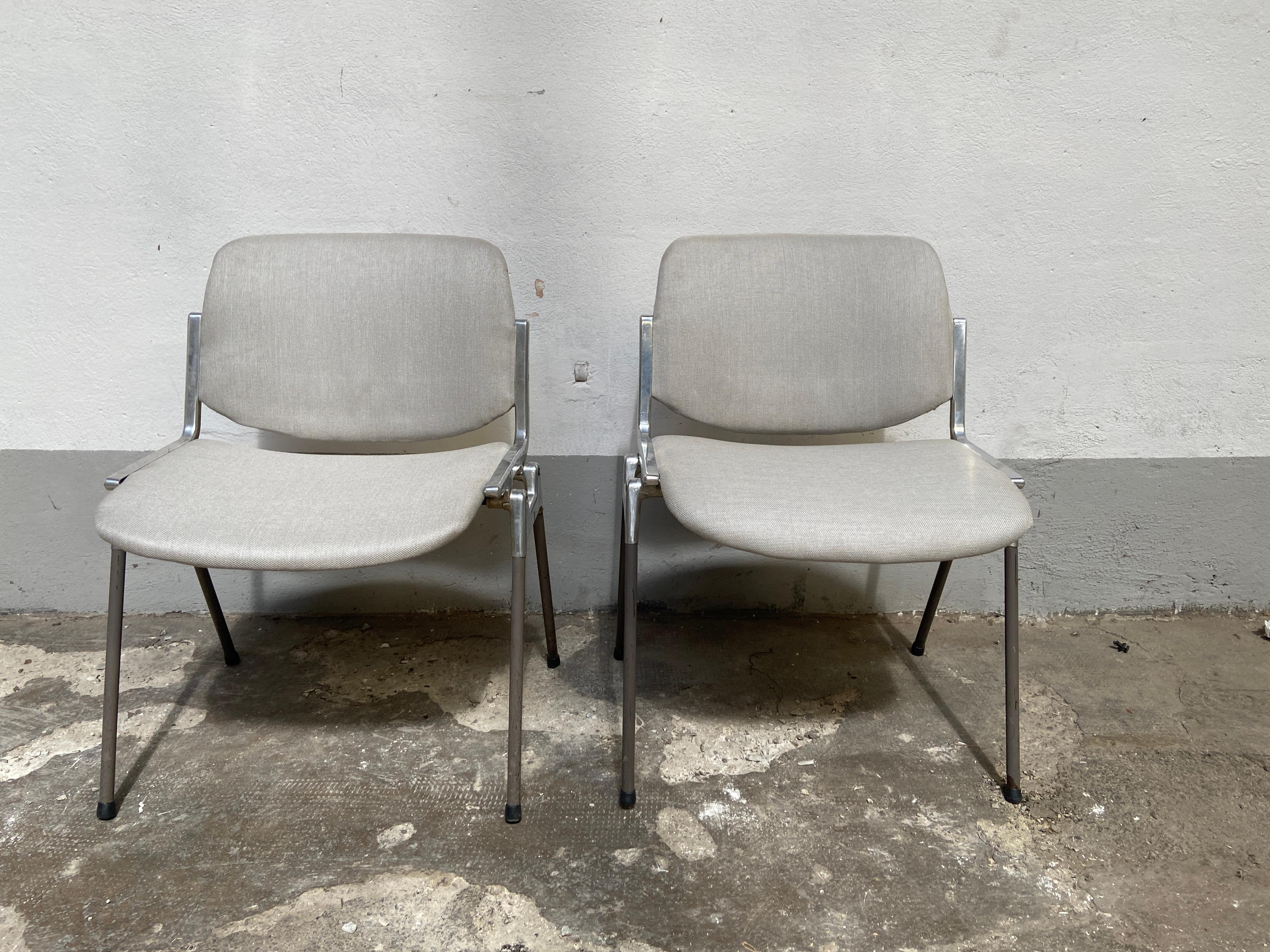 Mid-20th Century Mid-Century Modern Italian Set of Four Dsc 106 Chairs by Anonima Castelli, 1960s For Sale