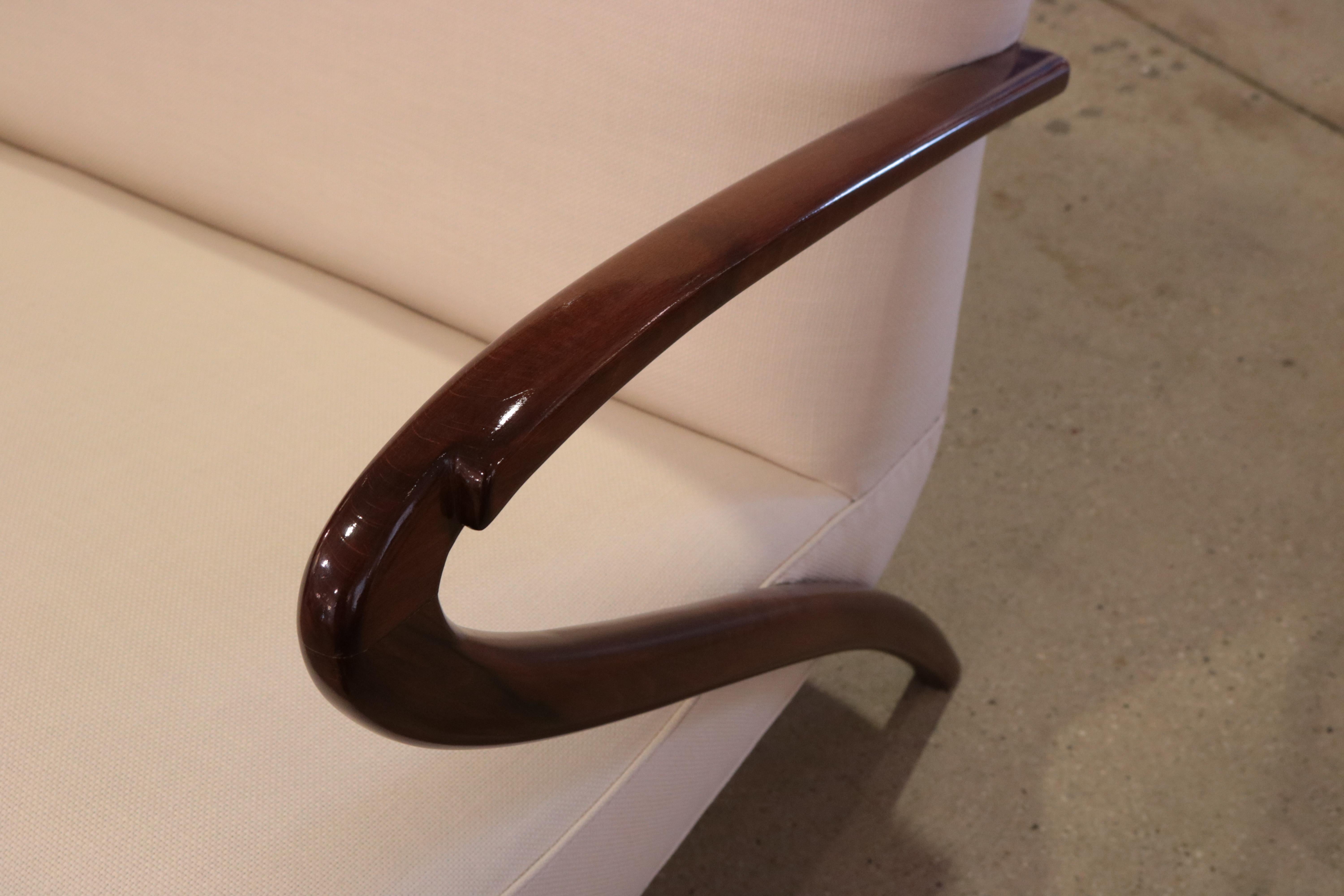 Mahogany Mid-Century Modern Italian Setee