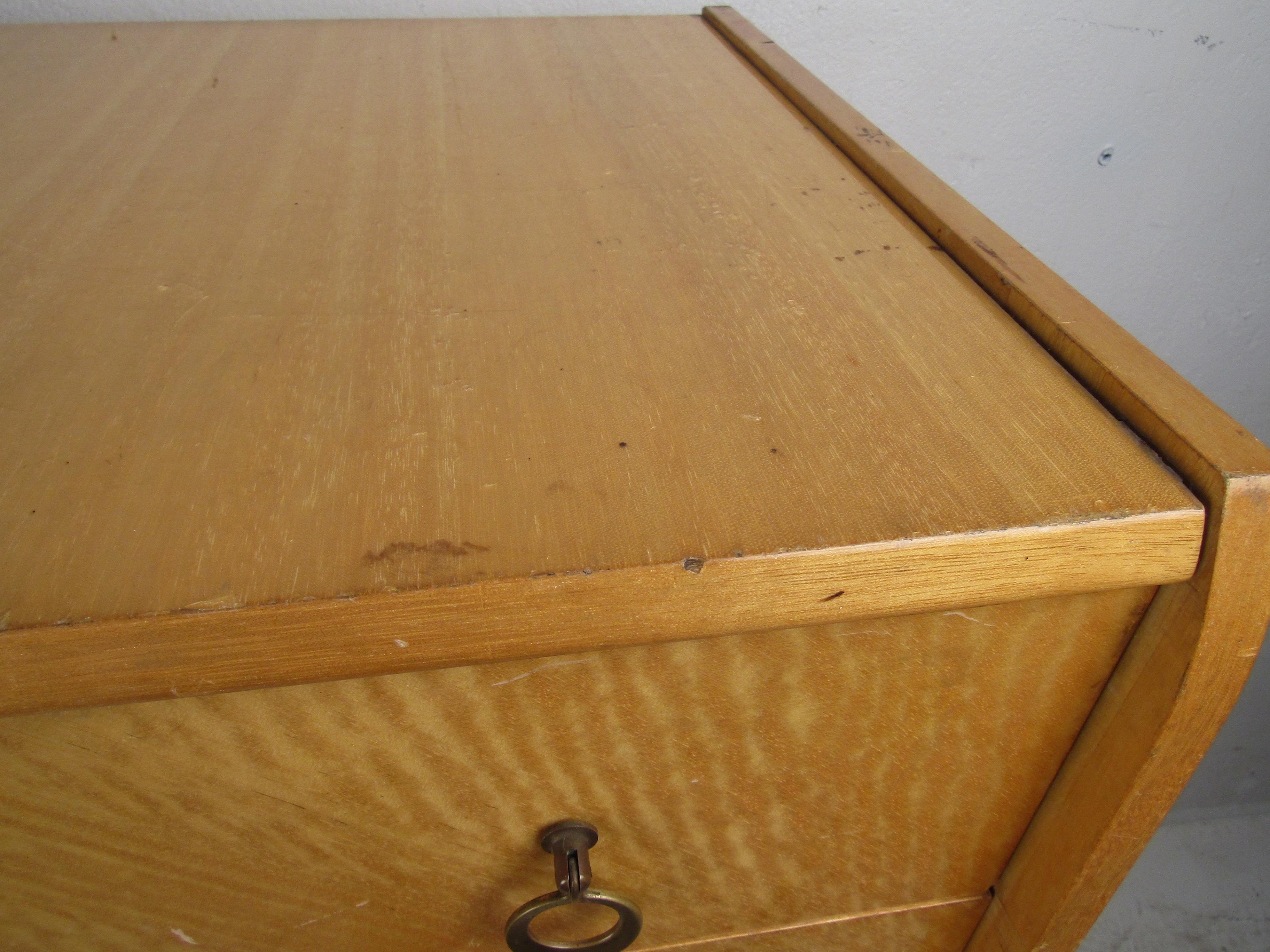 Wood Mid-Century Modern Italian Seven Drawer Highboy Dresser