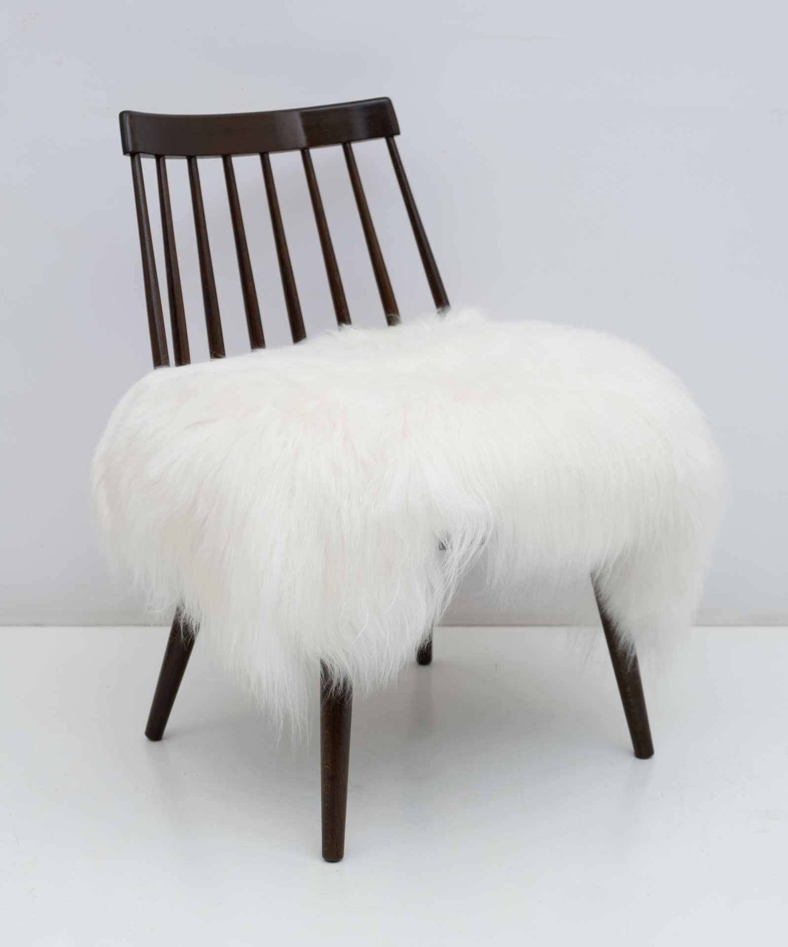 Mid-Century Modern Italian Sheepskin Curved Armchairs by Pizzetti Roma, Pair 1