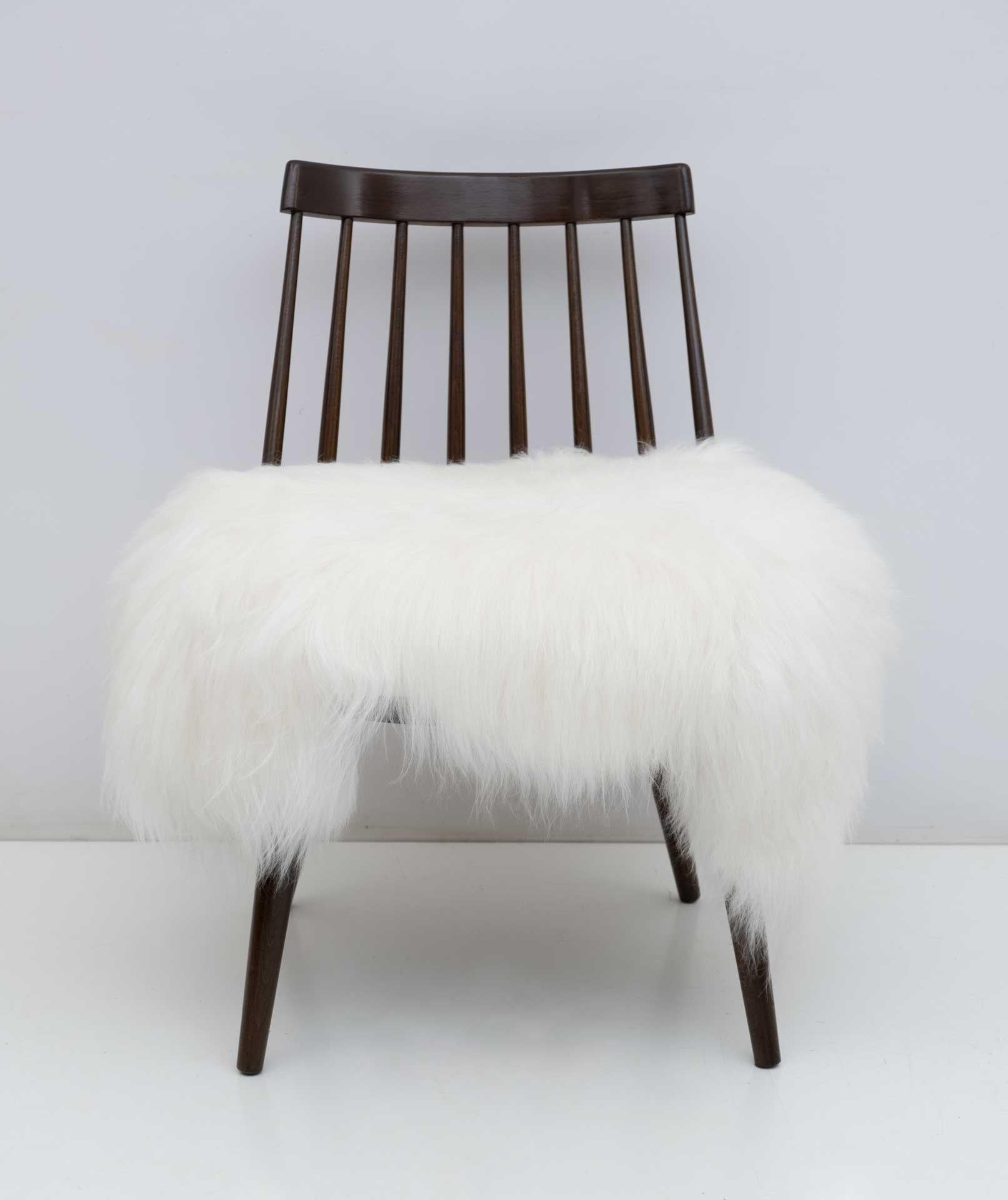 Mid-Century Modern Italian Sheepskin Curved Armchairs by Pizzetti Roma, Pair 2