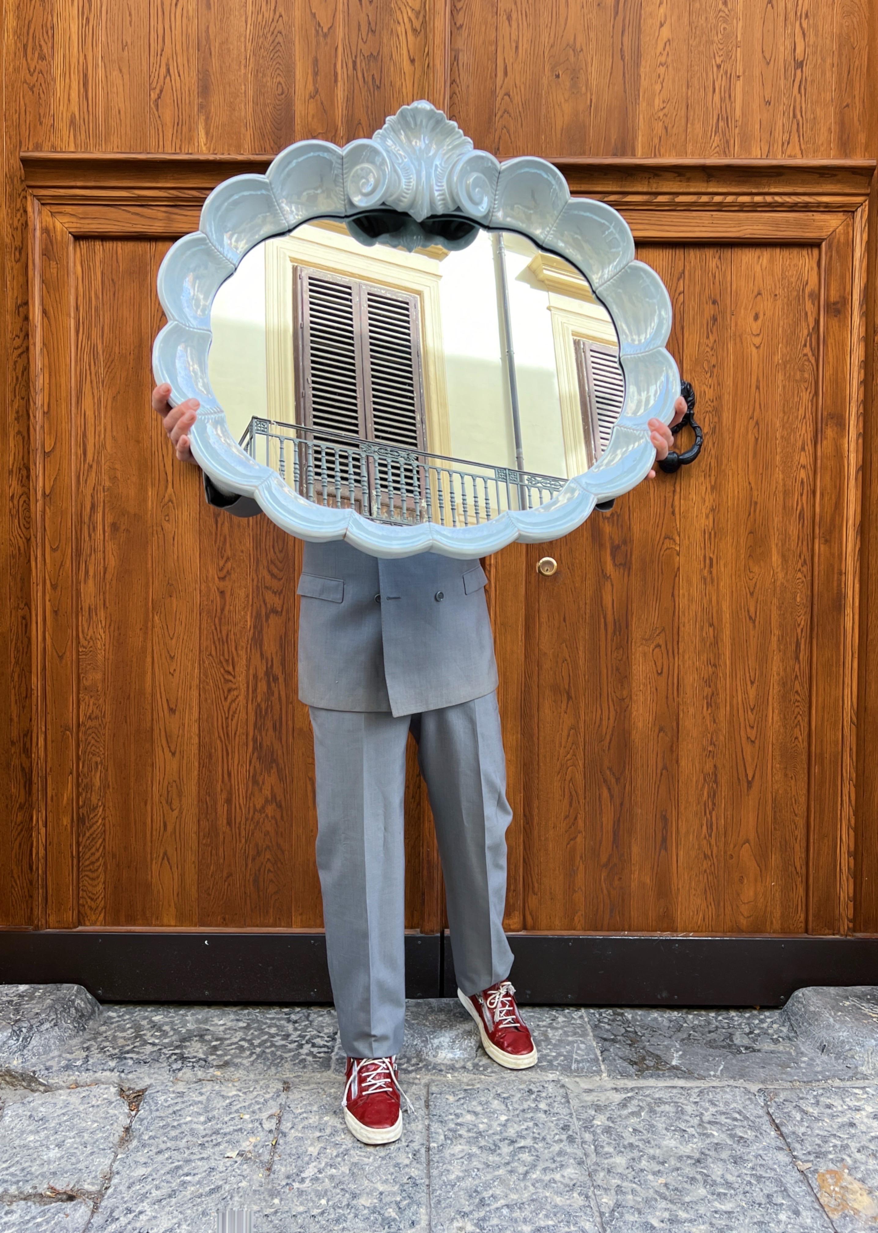 Miroir en céramique italienne en forme de coquillage, The Moderns, 1970 en vente 9