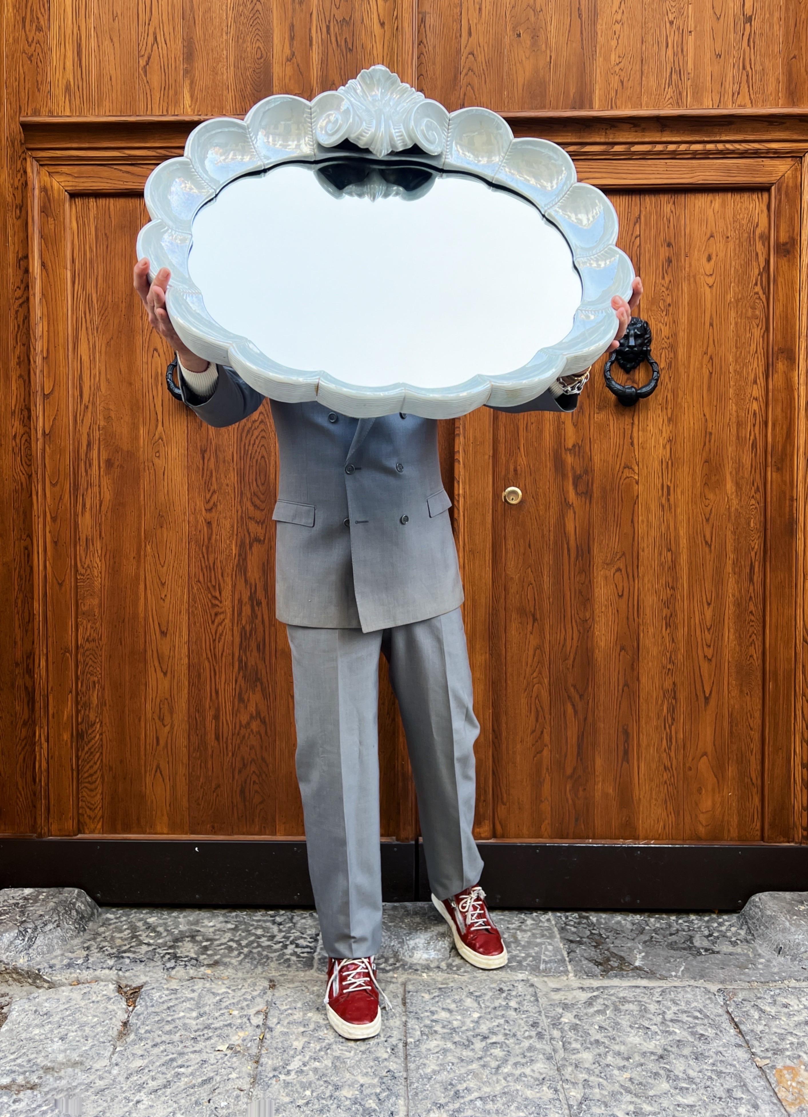 Miroir en céramique italienne en forme de coquillage, The Moderns, 1970 en vente 10