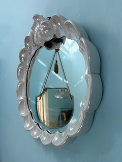Mid-Century Modern Italian shell shaped ceramic mirror, 1970