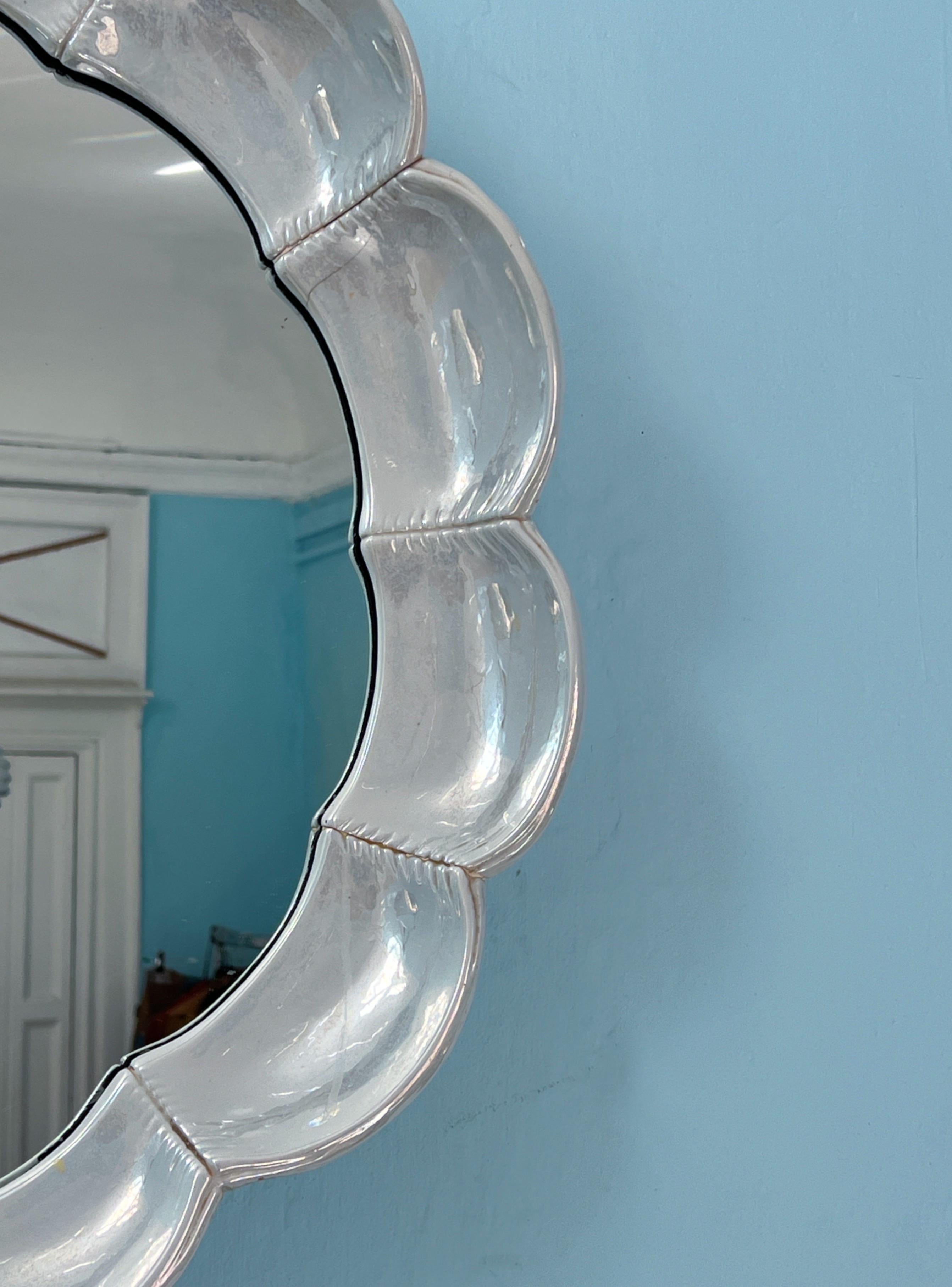 Miroir en céramique italienne en forme de coquillage, The Moderns, 1970 en vente 1