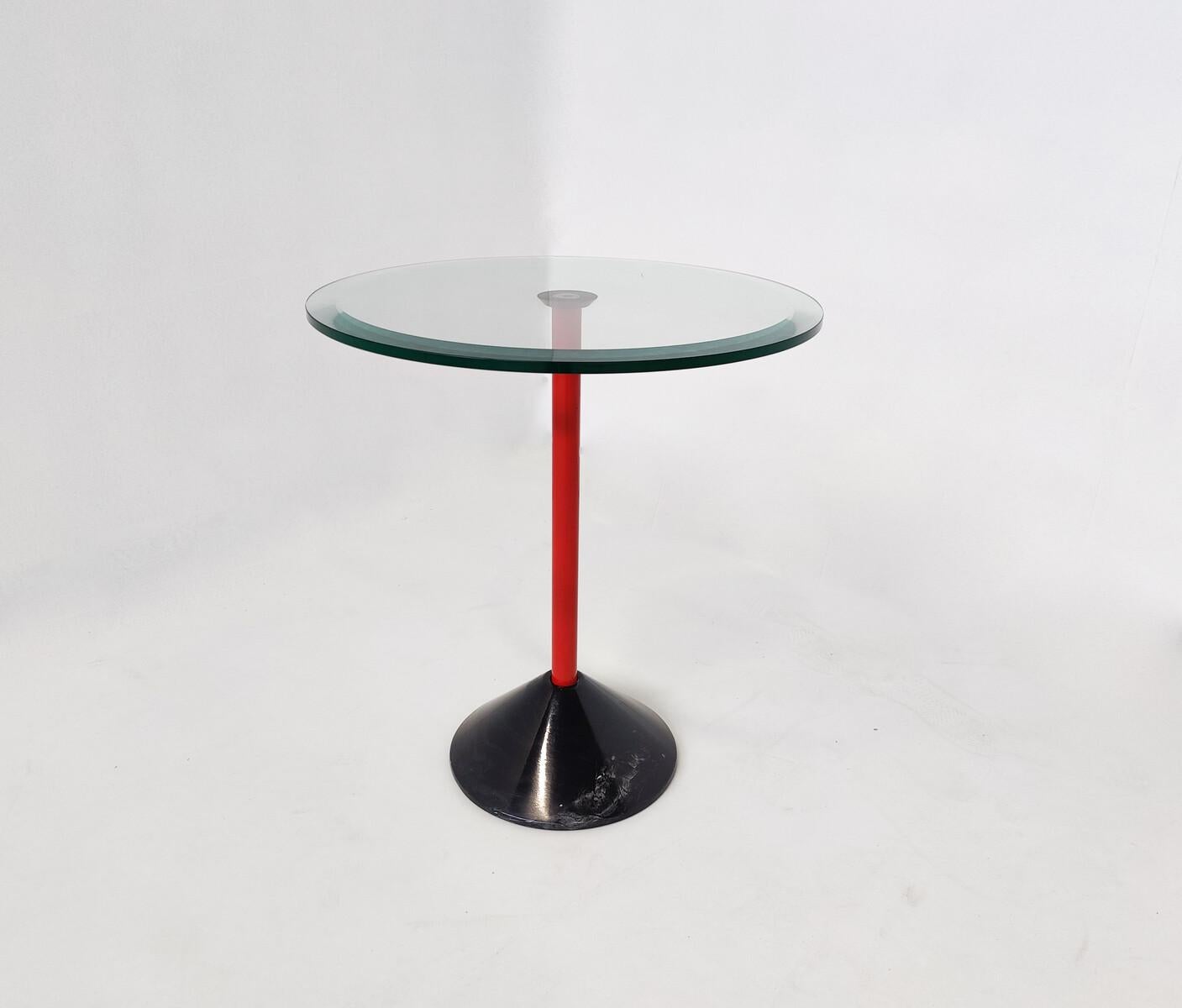 Mid-20th Century Mid-Century Modern Italian Side Table, Metal Glass and Marble, 1950s