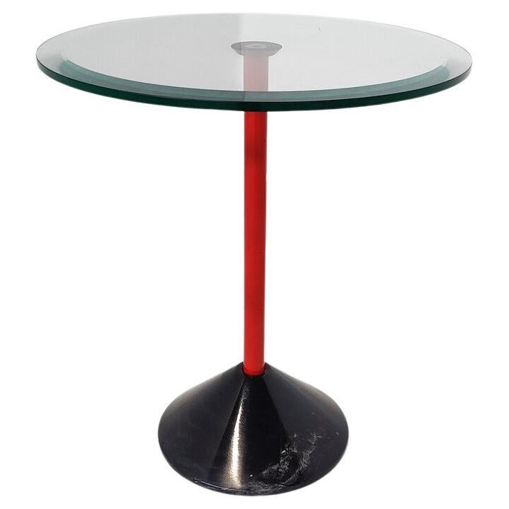 Mid-Century Modern Italian Side Table, Metal Glass and Marble, 1950s For Sale