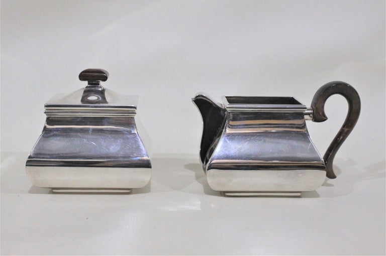 Mid-Century Modern Italian Silver Plated Tea and Coffee Set For Sale 6