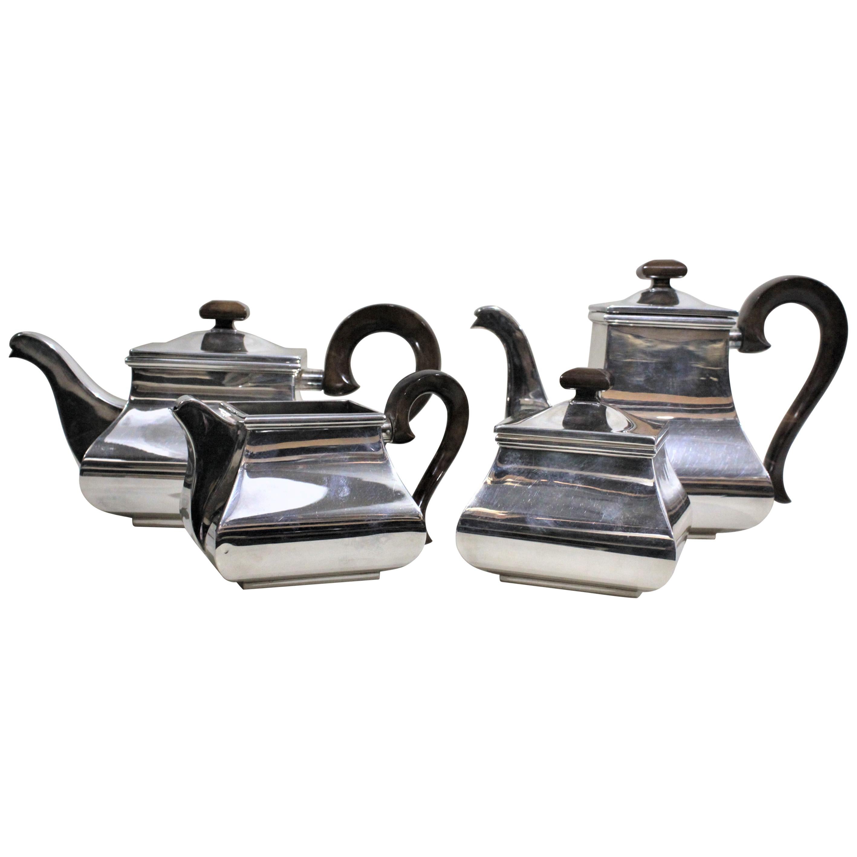 Mid-Century Modern Italian Silver Plated Tea and Coffee Set