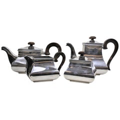 Retro Mid-Century Modern Italian Silver Plated Tea and Coffee Set