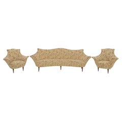 Mid-Century Modern Italian Sofa and Two Armchairs, Manta model, 1950s
