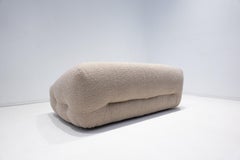Mid-Century Modern Italian Sofa, Beige Boucle Fabric, Italy, 1960s