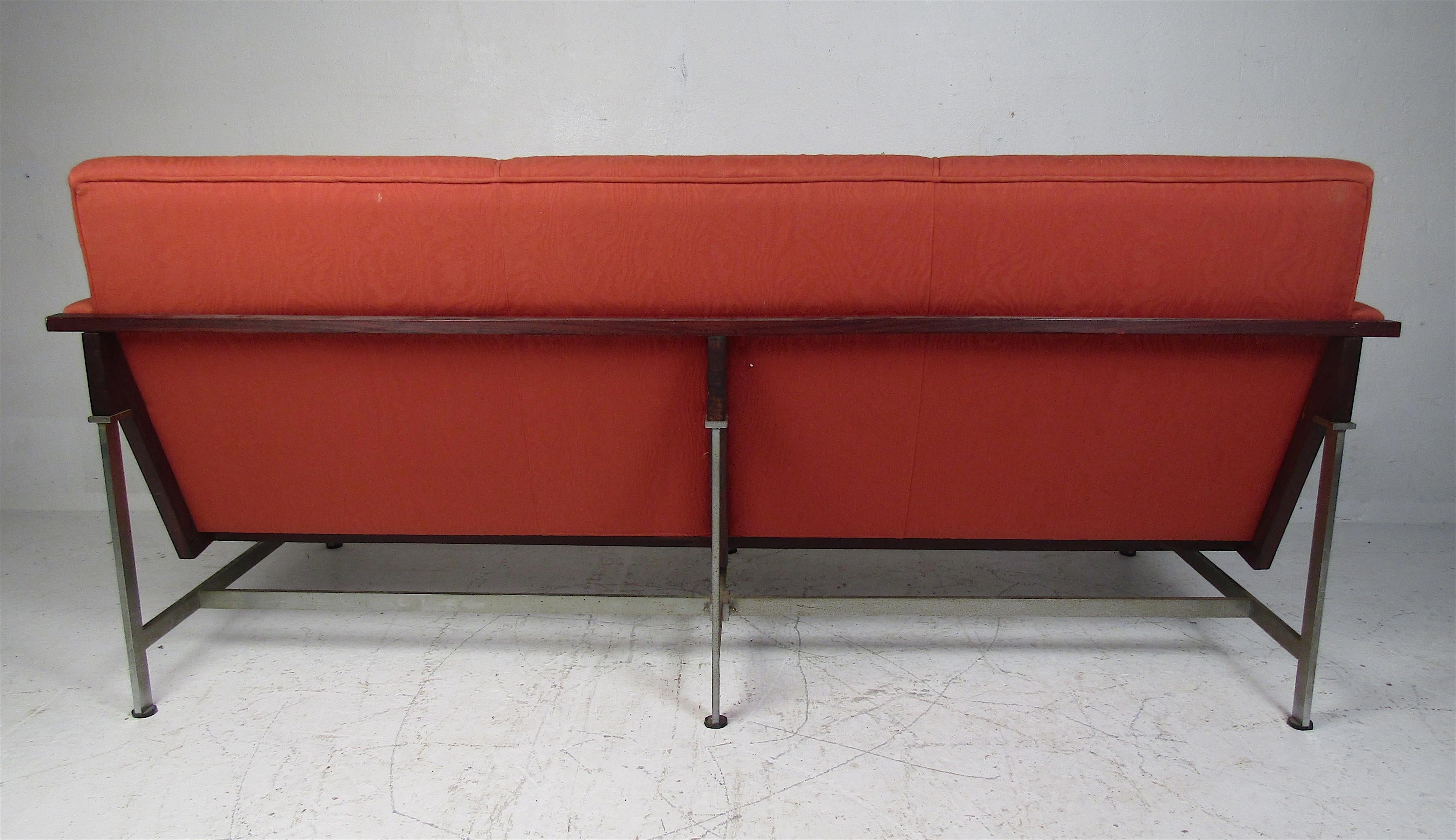 Steel Mid-Century Modern Italian Sofa by Techmo For Sale