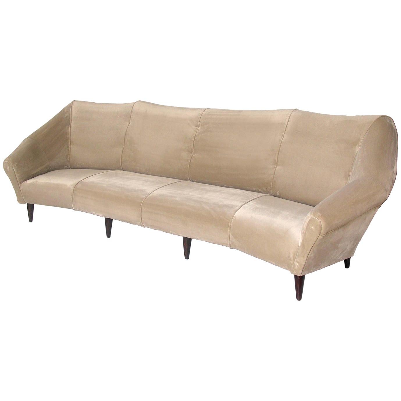 Mid-Century Modern Italian Sofa in Luxurious Velvet, Designed by Enzo Minotti