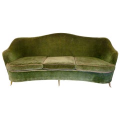 Mid-Century Modern Italian Sofa with Brass Feet by Gio Ponti for ISA, 1950s