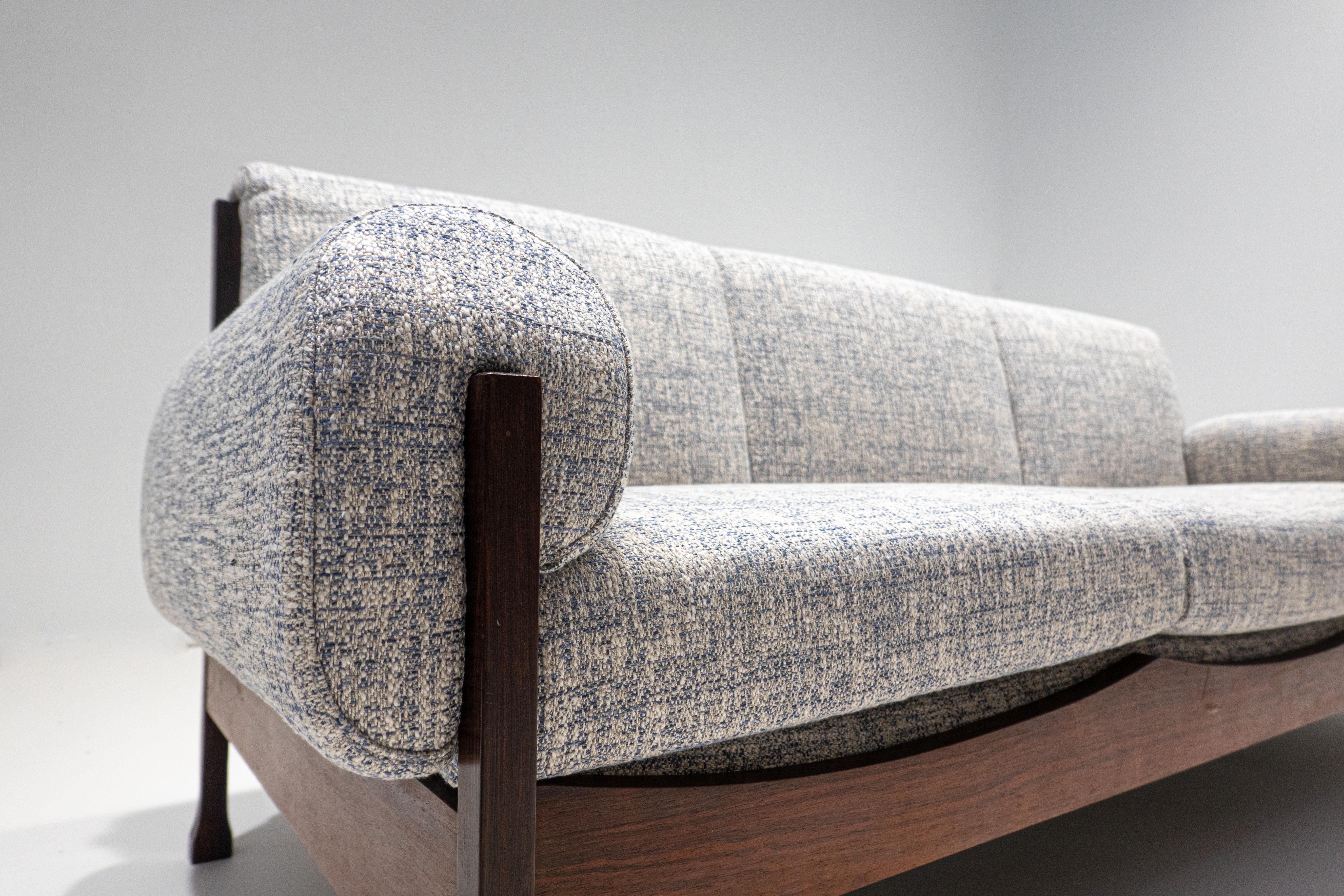 Mid-Century Modern Italian Sofa, Wood and Fabric, 1960s 1