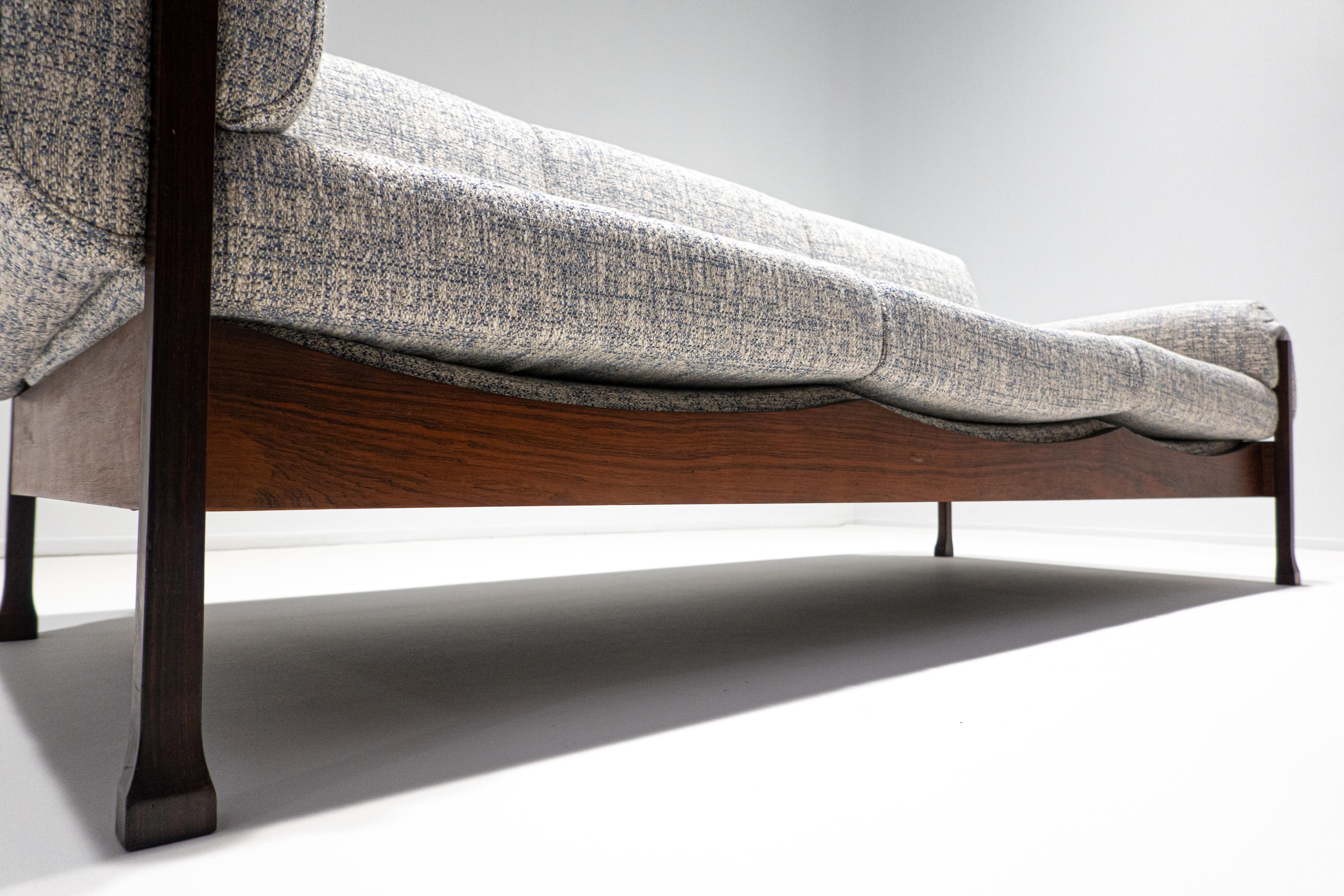Mid-Century Modern Italian Sofa, Wood and Fabric, 1960s 2