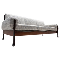 Mid-Century Modern Italian Sofa, Wood and Fabric, 1960s