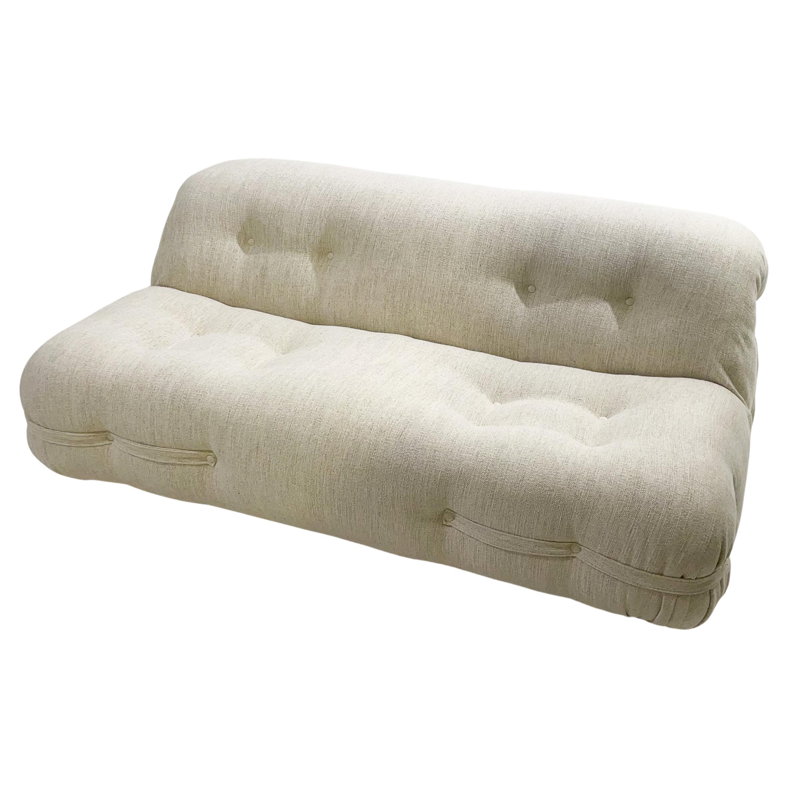Mid-Century Modern Italian Sofa, Wood and Fabric, 1960s - New Upholstery