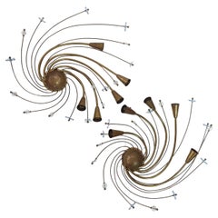 Appliques italiennes modernes du milieu du siècle dernier « système solaire », ITSO Gio Ponti, vers 1950