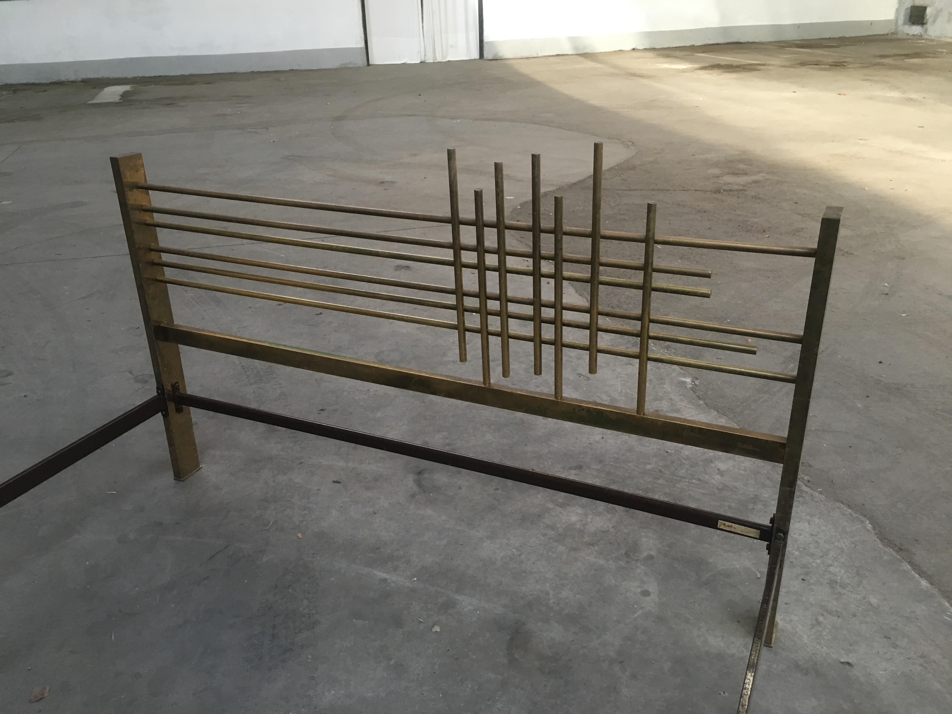 Mid-Century Modern Italian Solid Brass Double Bed by Pulli, 1960s 8