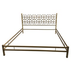 Mid-Century Modern Italian Solid Brass Double Bed in the Style of Borsani, 1970s